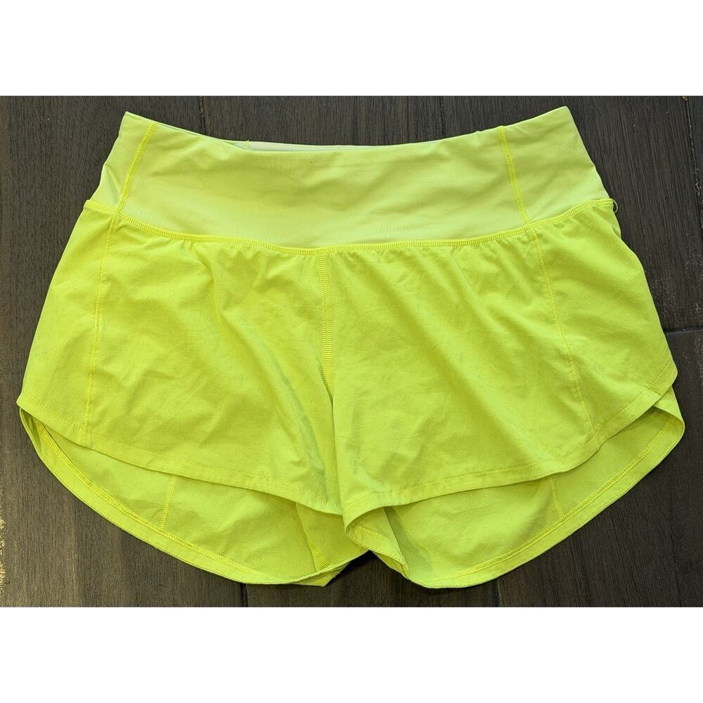 Lululemon Speed Up Shorts Women’s Size 4 Highlight Yellow - Picture 3 of 5